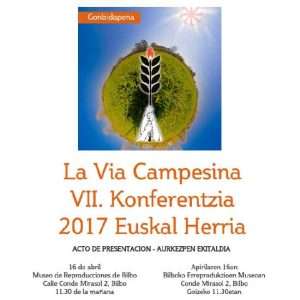 La Vía Campesina VII. Conferencia 2017 Euskal Herria. Acto de presentación