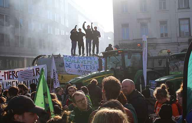 Protesta de agricultores en Bruselas