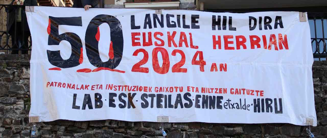 Berrogeita hamar langile hil dira Euskal Herrian 2024an