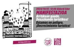 Convocan una manifestación en Donostia para exigir el “decrecimiento turístico”