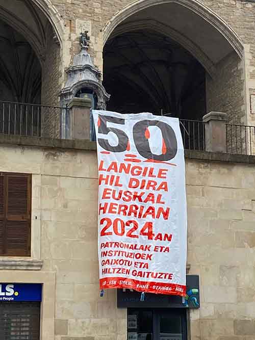 Gasteiz - 50 langile hil dira Euskal Herrian 2024an