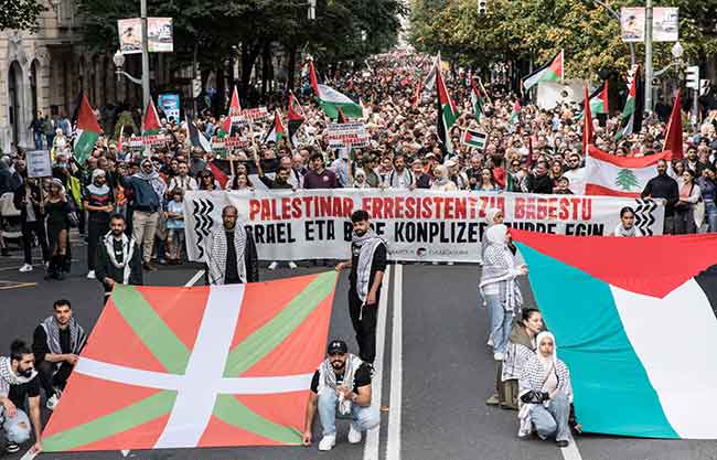 Manifestacion Bilbao solidaridad pueblo Palestina