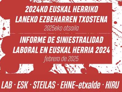 2024ko Euskal Herriko laneko ezbeharren txostena - Informe de siniestralidad laboral en Euskal Herria 2024